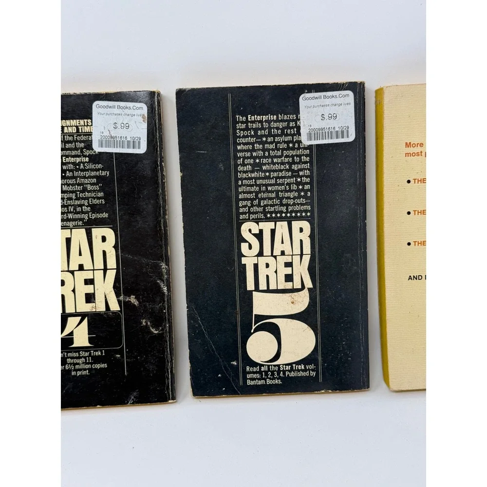 Vintage Star Trek Paperback Book Lot James Blish Alan Dean Foster1 3 4 5 Log Two